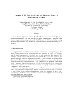 Analog MAP Decoder for (8,4) Hamming code in subthreshold CMOS
