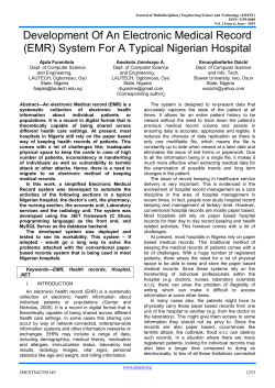 Development Of An Electronic Medical Record (EMR