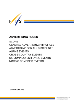 Advertising Rules - FIS-Ski