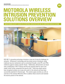 Motorola Wireless intrusion Prevention solutions overvieW