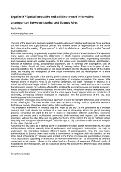 Legalize it? Spatial inequality and policies toward informality: a