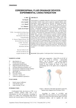 CEREBROSPINAL FLUID DRAINAGE DEVICES: EXPERIMENTAL