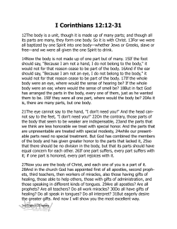 I Corinthians 12:12-31
