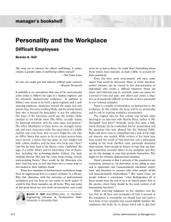 Personality and the Workplace