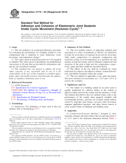 Adhesion and Cohesion of Elastomeric Joint Sealants Under Cyclic