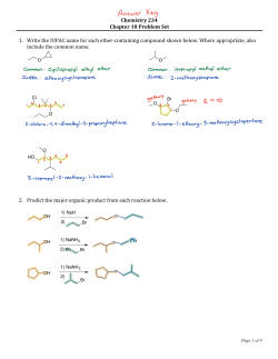 Chemistry 234 Chapter 18 Problem Set 1. Write the IUPAC name for
