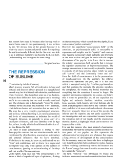 the repression of sublime - Istituto di Psicosintesi