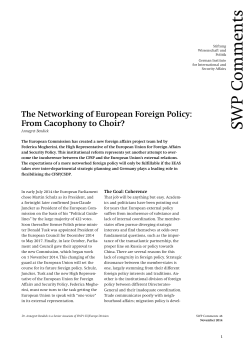 The Networking of European Foreign Policy: From Cacophony to