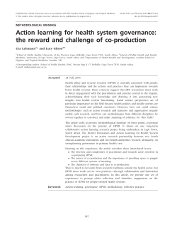 Action learning for health system governance: the