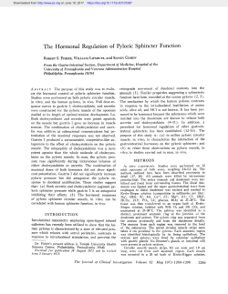 The Hormonal Regulation of Pyloric Sphincter Function