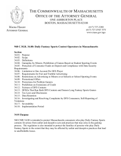 940 CMR 34.00 - Legal Sports Report