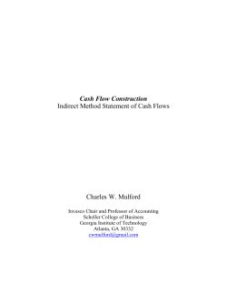Cash Flow Construction Indirect Method Statement of Cash Flows