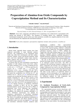 Preparation of Alumina-Iron Oxide Compounds by Coprecipitation