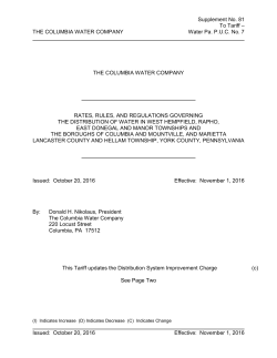 View Tariff - Columbia Water Company