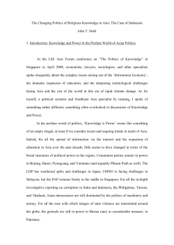 The Changing Politics of Religious Knowledge in Asia