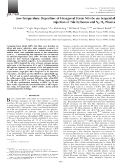 Temperature Deposition of Hexagonal Boron Nitride via Sequential