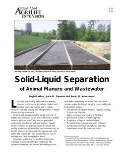E-13. Solid-Liquid Separation of Animal Manure and Wastewater