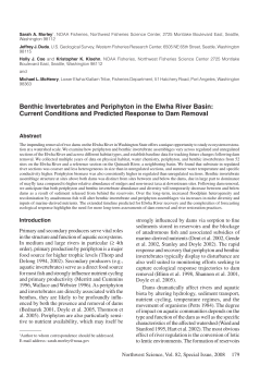Benthic Invertebrates and Periphyton in the Elwha River Basin