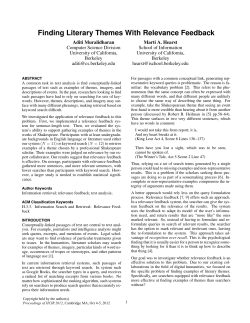 Finding Literary Themes With Relevance Feedback