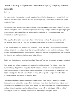 John F. Kennedy &ndash; a Speech on the American Spirit [Conspiracy