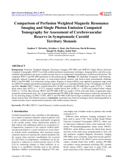 Comparison of Perfusion Weighted Magnetic Resonance Imaging