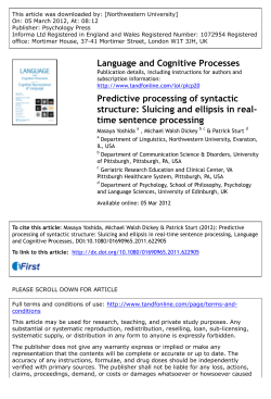 Predictive processing of syntactic structure