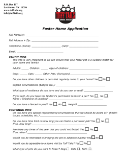 Foster Home Application - TUFF TAILS Animal Rescue