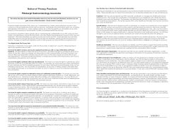 Notice of Privacy Practices - Pittsburgh Gastroenterology Associates