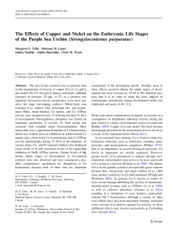 The Effects of Copper and Nickel on the Embryonic Life Stages of