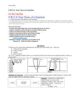 FUNCTIONS F.IF.C.9: Four Views of a Function
