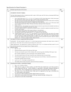 Specification for Hostel Furniture`s