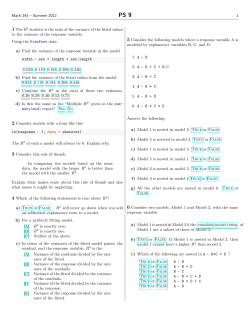 Math 243 &ndash; Summer 2012 1 1 The R2 statistic is the ratio of the