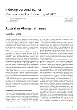 Indexing personal names - The Indexer