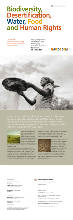 Issues such as biodiversity, desertification, water and food have