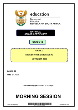 English HL P2 Nov 2009