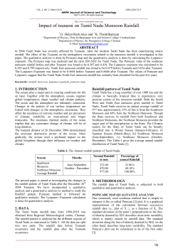 Impact of tsunami on Tamil Nadu Monsoon Rainfall