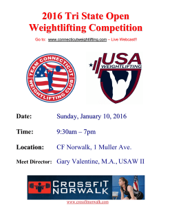 2016 Tri State Open Weightlifting Competition