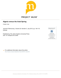 Algeria versus the Arab Spring - St Andrews Research Repository