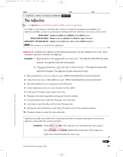 The Adjective
