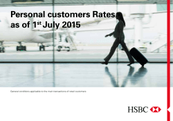 Personal customers Rates as of 1st July 2015