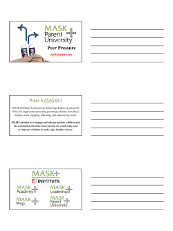 Parent University Peer Pressure Handout
