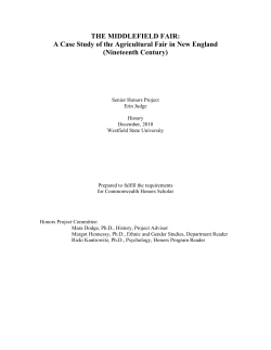 A Case Study of the Agricultural Fair in New England