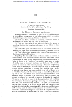 BUBONIC PLAGUE IN CAPE COI-,ONY. From the history of the