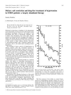 Dietary salt restriction and drug-free treatment of hypertension in