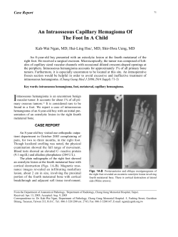 An Intraosseous Capillary Hemagioma Of The Foot In A Child