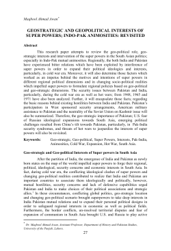 indo-pak animosities: revisited