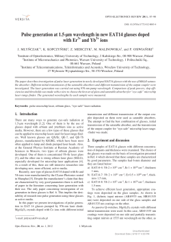 Pulse generation at 1.5-&mu;m wavelength in new EAT14 glasses