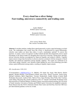 Every cloud has a silver lining: Fast trading, microwave connectivity