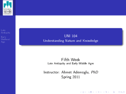 - UNI 104 Understanding Nature and Knowledge