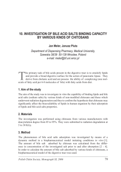 10. investigation of bile acid salts binding capacity by various kinds